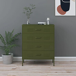 vidaXL Commode Vert olive 80x35x101,5 cm Acier 