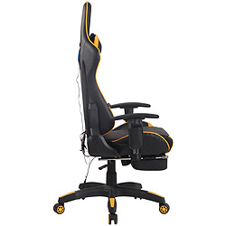 Avis Decoshop26 Fauteuil de bureau avec fonction de massage siège chauffant hauteur réglable PVC noir / jaune 10_0002699