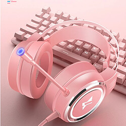 Universal Écouteurs filaires roses Écouteurs PC Gamers Stéréo Casque pliant Flexible Réglable MIC Casque Ordinateur Portable/PC/Téléphone Cellulaire Cadeau pour les filles |