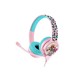 L.O.L. SURPRISE! LOL Surprise Casque Audio pour Enfant Filaire Stéréo Interactif Compact avec Micro Amovible Rose