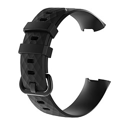 Wewoo Bracelet montre en silicone à motif de diamants pour Fitbit Charge 3 (noir)