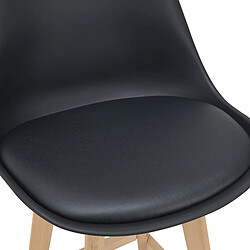 Helloshop26 Lot de 2 tabourets de bar siège avec dossier et repose-pied rembourré 105 cm noir 03_0002781 pas cher