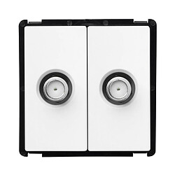 Ledkia Prise Double Satellite Modern Blanc