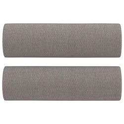 Acheter vidaXL Canapé 3 places avec oreillers décoratifs taupe 180 cm tissu