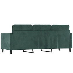 Maison Chic Canapé à 3 places,Canapé droit,Sofa de Salon,Banquette Vert foncé 180 cm Velours -GKD119532 pas cher