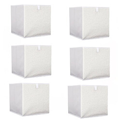 The Home Deco Factory Lot de 6 cubes de rangement pliable bouclette - 30 x 30 cm - Beige The Home Deco Factory - Lot de 6 cubes de rangement pliable bouclette - 30 x 30 cm - Beige - Scandinave