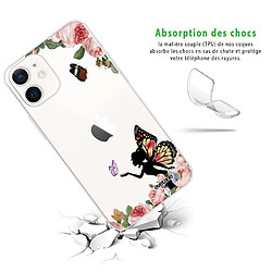 Avis Coque iPhone 12 mini souple transparente Fée papillon fleurale Motif Ecriture Tendance Evetane