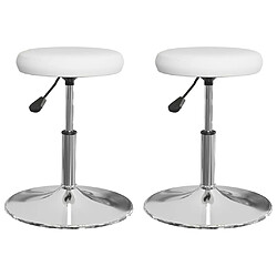 Maison Chic Lot de 2 Chaises à manger,Chaise pour cuisine,Solide Structure blanc similicuir -MN67499