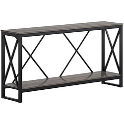 Hanah Home Console en aggloméré et métal Modus anthracite et noir.