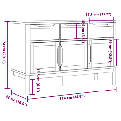 vidaXL Buffet FLORO marron cire 114x43x74 cm bois massif de pin pas cher