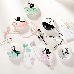 GUPBOO Casque stéréo filaire avec microphone pour enfants filles casque dessin animé mignon Macaron chat adapté aux smartphones 3,5 mm 