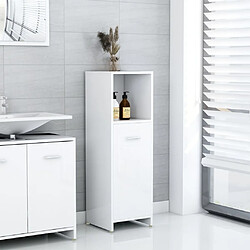 vidaXL Armoire de salle de bain Blanc brillant 30x30x95 cm