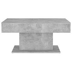 Avis vidaXL Table basse gris béton 96x50x45 cm bois d'ingénierie