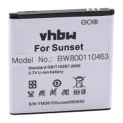 vhbw Li-Ion batterie 1200mAh (3.7V) pour téléphone portable mobil smartphone Wiko Goa, Sunset, Sunset 2