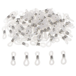 Acheter 100pcs lanière de chaîne de lunettes finissent antidérapant boucles de bague en silicone blanc