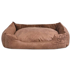 Maison Chic Niche Lit pour chien | Panier couchage pour chiens avec coussin Cuir artificiel PU Taille M Beige -GKD85914