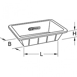 KS TOOLS 140.0042 Auge plastique 25Litres 600x400x160