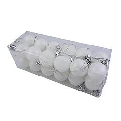 Wewoo 24 PCS 3cm Maison Sapin De Noël Décor Balle Boule Suspension Xmas Party Ornement Décorations blanc