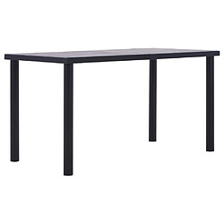 vidaXL Table à manger Noir et gris béton 140x70x75 cm MDF