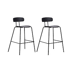 Beliani Tabouret de bar Set de 2 Noir SIBLEY 