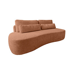 Bestmobilier Mahina - canapé droit 3 places sans accoudoirs - convertible avec coffre - en tissu bouclette Mahina - canapé droit 3 places sans accoudoirs - convertible avec coffre - en tissu bouclette - Rouille