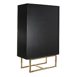 Avis Pegane Armoire de rangement en bois coloris noir avec pied en métal doré - Longueur 110 x Profondeur 50 x Hauteur 180 cm