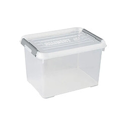 ALLIBERT Boîte de rangement Handy Plus - Clips gris - Couvercle transparent - 20 L