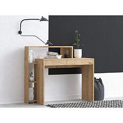 Vente-Unique Bureau console avec rangements - Coloris : Naturel - JEMILA