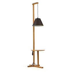 Paris Prix Lampadaire Design avec Table d'Appoint ""Floor"" 199cm Chêne & Noir