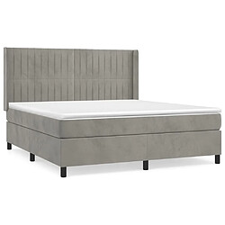 vidaXL Sommier à lattes de lit et matelas Gris clair 160x200cm Velours