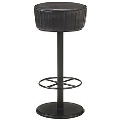 vidaXL Tabouret de bar Noir Cuir véritable 