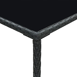 Acheter vidaXL Table de bar de jardin Noir 70x70x110cm Résine tressée et verre