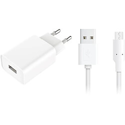 Chargeur secteur USB 2.4A et câble micro USB 1 mètre On Earz Mobile Gear Blanc - Reconditionné