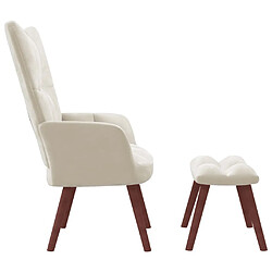 Avis Maison Chic Chaise de relaxation | Fauteuil relax avec repose-pied Blanc crème Velours -GKD44968