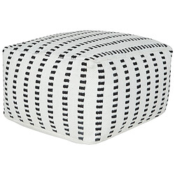 Beliani Pouf d'extérieur blanc et noir 50 x 50 x 30 cm GAJAN