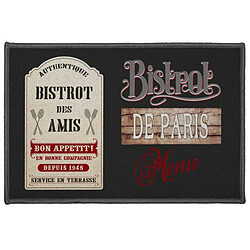 Paris Prix Tapis Rectangle Bistrot Des Amis 40x60cm Noir 