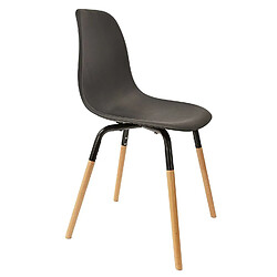 Toilinux Lot de 4 Chaises scandinave Phenix en polypropylène et métal - Noir