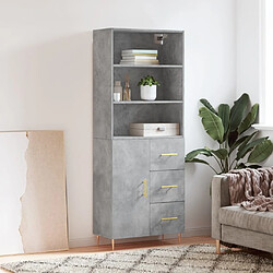 Maison Chic Buffet,Meuble de Rangement,commode pour salon,Cuisine Gris béton 69,5x34x180 cm Bois d'ingénierie -MN22907