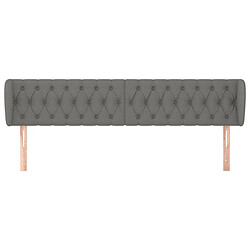 Avis Maison Chic Tête de lit scandinave avec oreilles,meuble de chambre Gris foncé 183x23x78/88 cm Tissu -MN43588