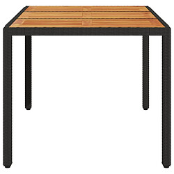 Acheter vidaXL Table de jardin et dessus en bois d'acacia noir résine tressée