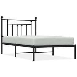 Maison Chic Lit adulte - Cadre de lit métal avec tête de lit,Structure du lit Contemporain pour chambre noir 100x190 cm -MN57933