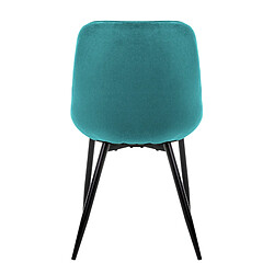 Acheter Chaises de salle à manger avec dossier & accoudoirs Lot de 2 Turquoise Revêtement velours avec pieds métal ML-Design