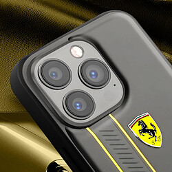 Acheter Ferrari Coque Cuir pour iPhone 13 Pro Contour Silicone Compatible QI Gris