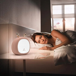 Chrono Veilleuse enfant Lampe de nuit pour bébé rechargeable par USB 3 luminosité Lampe à LED Lampe de chevet pour bébé (Rose)