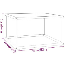 Acheter vidaXL Table basse Noir avec verre marbre blanc 60x60x35 cm