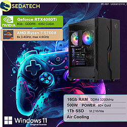 Sedatech PC Gamer • AMD Ryzen 7 5700X • RTX4060Ti • 16 Go RAM • 1To SSD M.2 • Windows 11