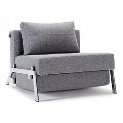 Inside 75 INNOVATION LIVING Fauteuil design SOFABED CUBED 02 CHROME Twist Granite convertible lit 200*90 cm 