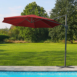 SkyLantern Parasol Déporté Octogonal Rouge en Aluminium