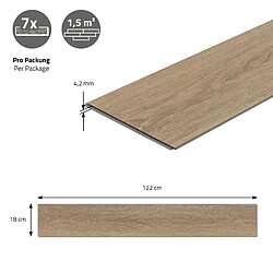 ML-Design Planches de revêtement de sol en vinyle PVC 4,62 m²/21 planches de bois de chêne doré imperméables pas cher