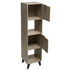 Pegane Etagère avec 4 cases en bois coloris naturel - longueur 34 x Profondeur 32 x Hauteur 146 cm